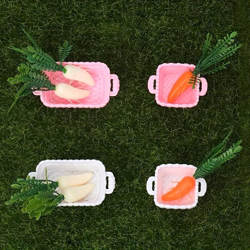 4pcs Storage Basket 6pcs Carrot Kitchen Toy Doll House Simulation Object
