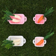 4pcs Storage Basket 6pcs Carrot Kitchen Toy Doll House Simulation Object