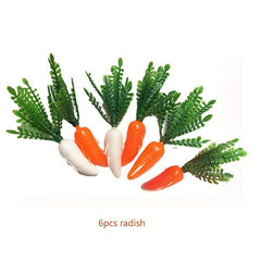 4pcs Storage Basket 6pcs Carrot Kitchen Toy Doll House Simulation Object