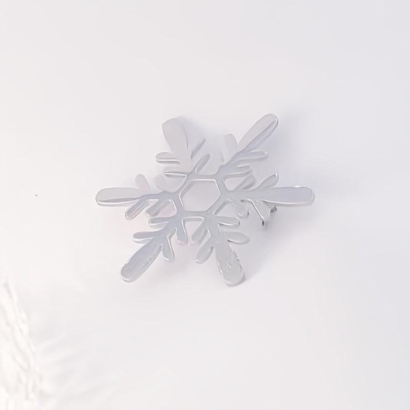 Snowflake Shape Stainless Steel Jewelry Brooch for Parties Nightclubs Men Women