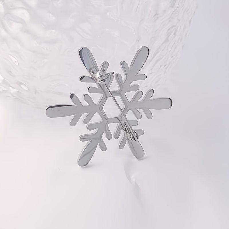 Snowflake Shape Stainless Steel Jewelry Brooch for Parties Nightclubs Men Women