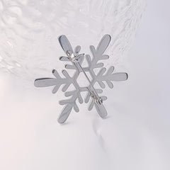 Snowflake Shape Stainless Steel Jewelry Brooch for Parties Nightclubs Men Women