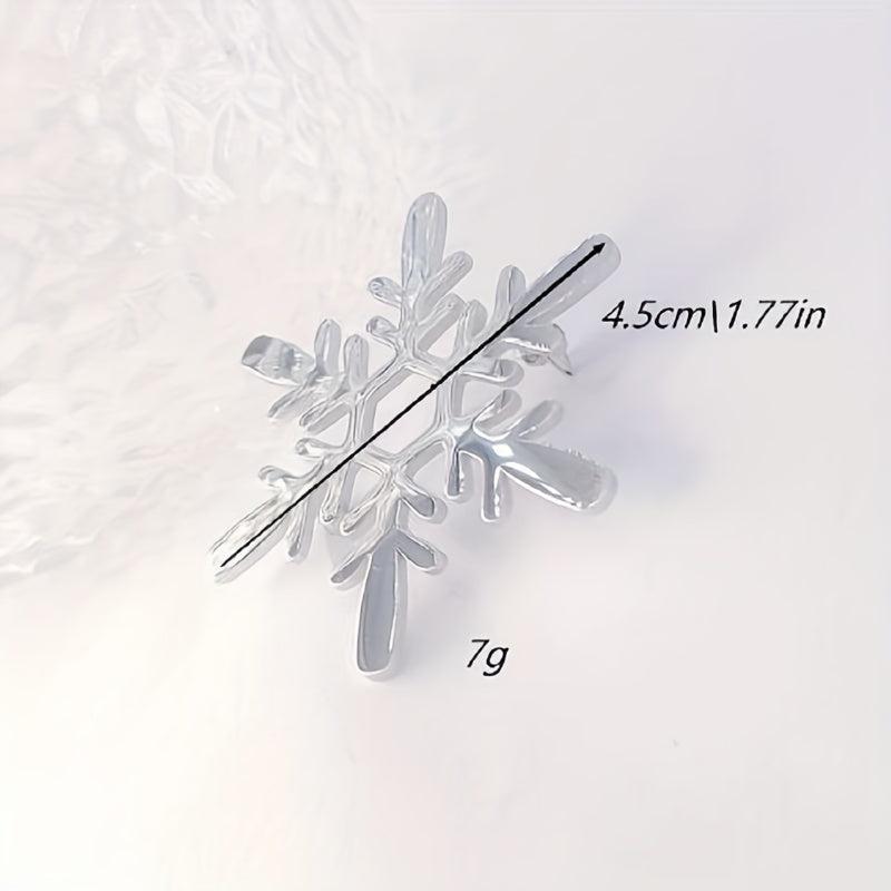 Snowflake Shape Stainless Steel Jewelry Brooch for Parties Nightclubs Men Women
