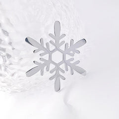 Snowflake Shape Stainless Steel Jewelry Brooch for Parties Nightclubs Men Women