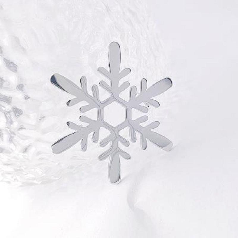 Snowflake Shape Stainless Steel Jewelry Brooch for Parties Nightclubs Men Women