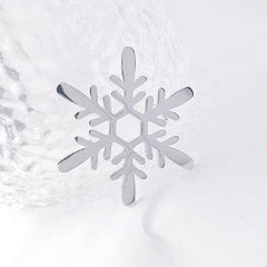 Snowflake Shape Stainless Steel Jewelry Brooch for Parties Nightclubs Men Women