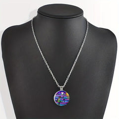 Round Turtle Crystal Bead Pendant Necklace - Birthday Wedding Anniversary Gift