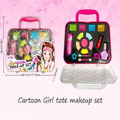 Cartoon Girl Tote Bag Cosmetics Set - 18 Pieces