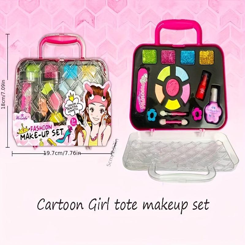 Cartoon Girl Tote Bag Cosmetics Set - 18 Pieces