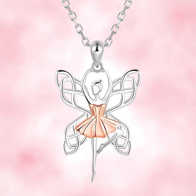 Women's Ballerina Necklace Hollow Butterfly Wings Pendant