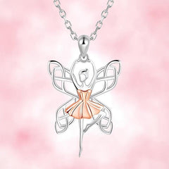 Women's Ballerina Necklace Hollow Butterfly Wings Pendant