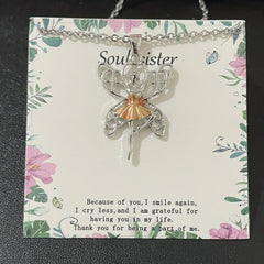 Women's Ballerina Necklace Hollow Butterfly Wings Pendant