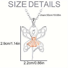 Women's Ballerina Necklace Hollow Butterfly Wings Pendant