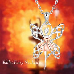Women's Ballerina Necklace Hollow Butterfly Wings Pendant