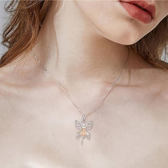 Women's Ballerina Necklace Hollow Butterfly Wings Pendant
