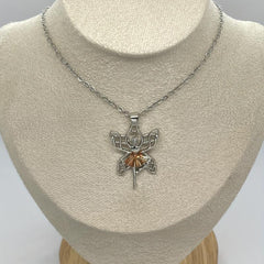 Women's Ballerina Necklace Hollow Butterfly Wings Pendant