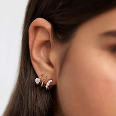 Triple Hoop Earrings Double layer Women Jewelry