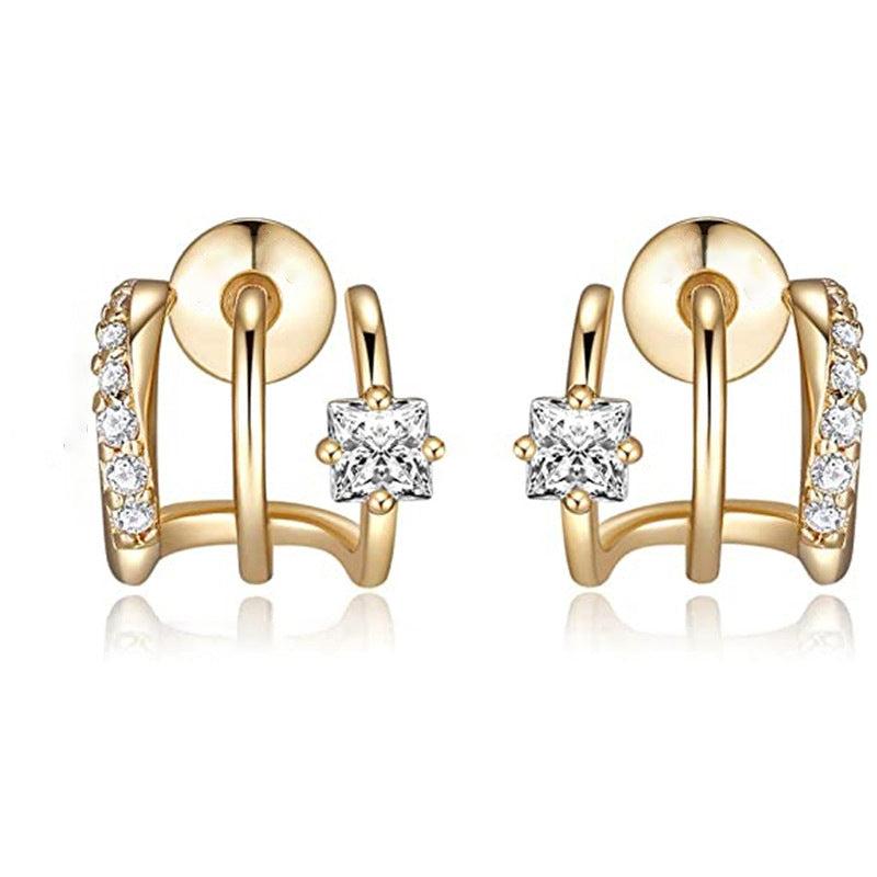 Triple Hoop Earrings Double layer Women Jewelry