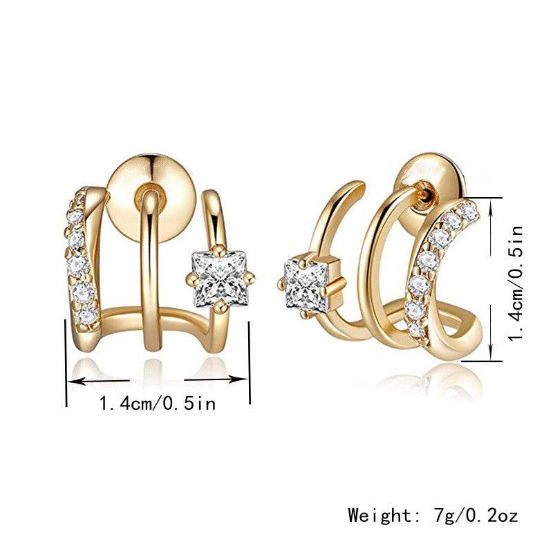 Triple Hoop Earrings Double layer Women Jewelry