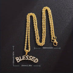Geometric Hip Hop Necklace Artificial Diamond Letter Necklace