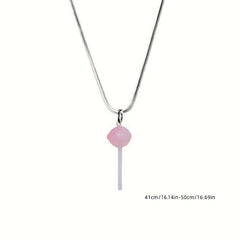Crystal Pendant Necklace Lollipop Clavicle Chain