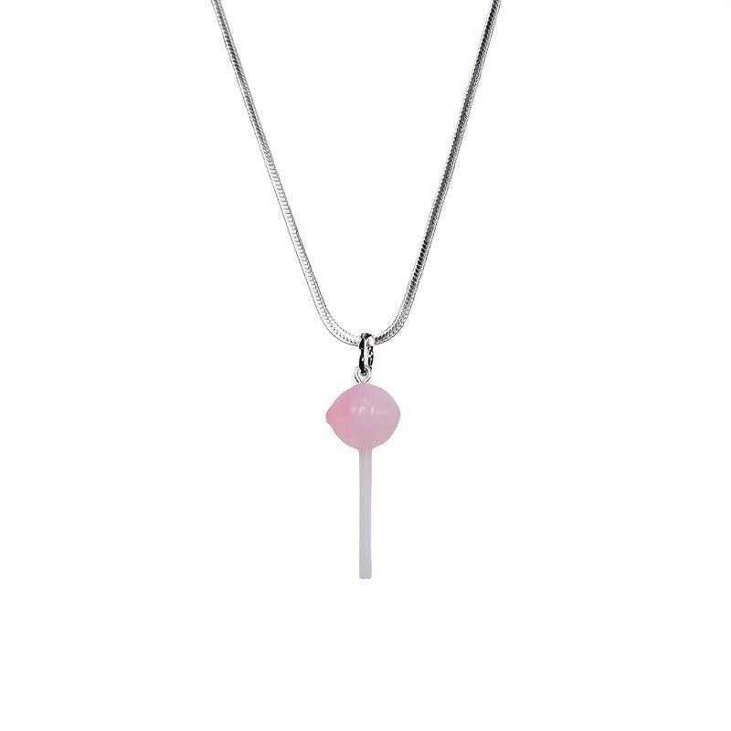 Crystal Pendant Necklace Lollipop Clavicle Chain