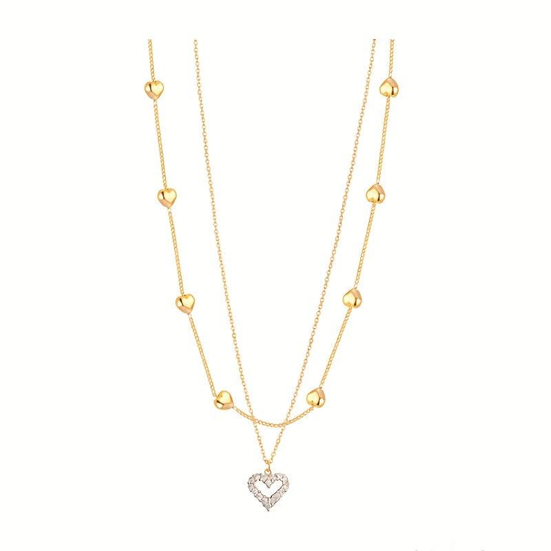 Heart Chain Zircon Collarbone Necklace