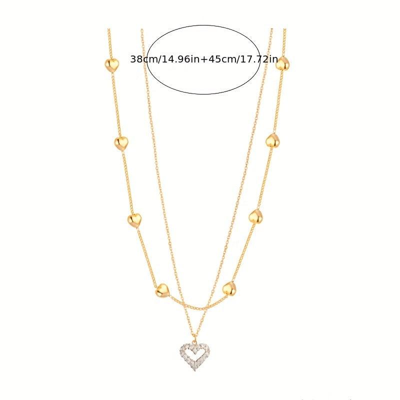 Heart Chain Zircon Collarbone Necklace