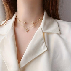 Heart Chain Zircon Collarbone Necklace