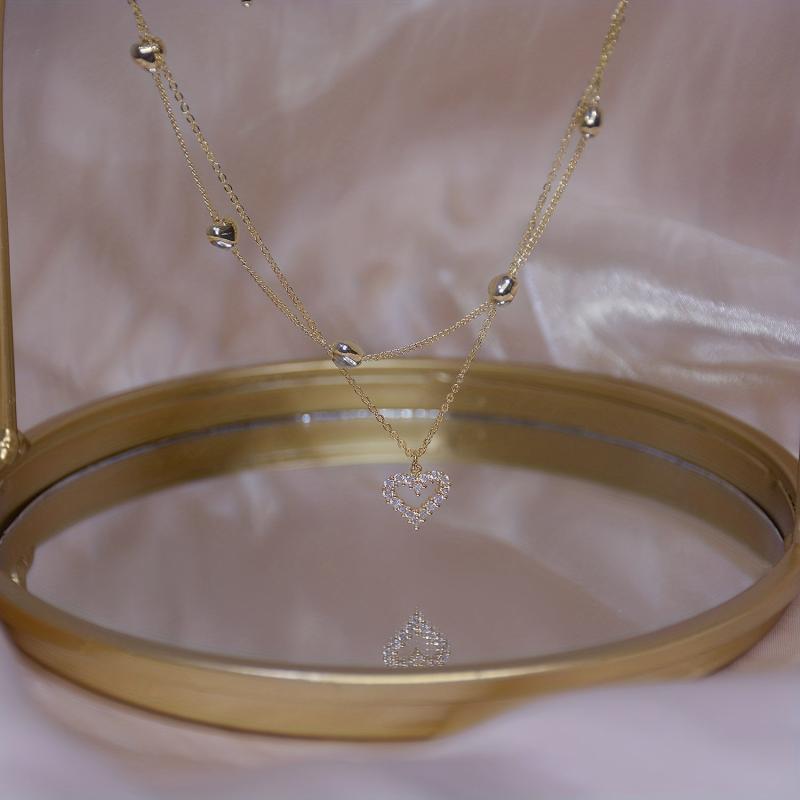 Heart Chain Zircon Collarbone Necklace