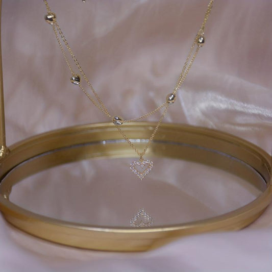 Heart Chain Zircon Collarbone Necklace