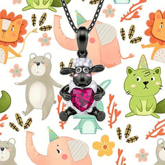 Red Heart Lamb Pendant Necklace - Perfect Gift for Girls