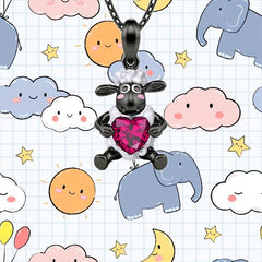 Red Heart Lamb Pendant Necklace - Perfect Gift for Girls