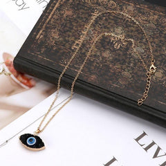 Evil Eye Stone Pendant Necklace Natural Quartz Geode Crystal Jewelry