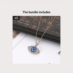 Evil Eye Stone Pendant Necklace Natural Quartz Geode Crystal Jewelry