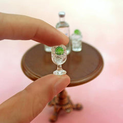 3pcs Dollhouse Wine Bottle Cups Pretend Play Set Doll Kitchen Accessories