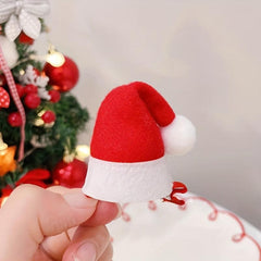 Mini Christmas Hat Hairpin Photo Decoration Plush Edge Clip