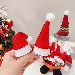 Mini Christmas Hat Hairpin Photo Decoration Plush Edge Clip