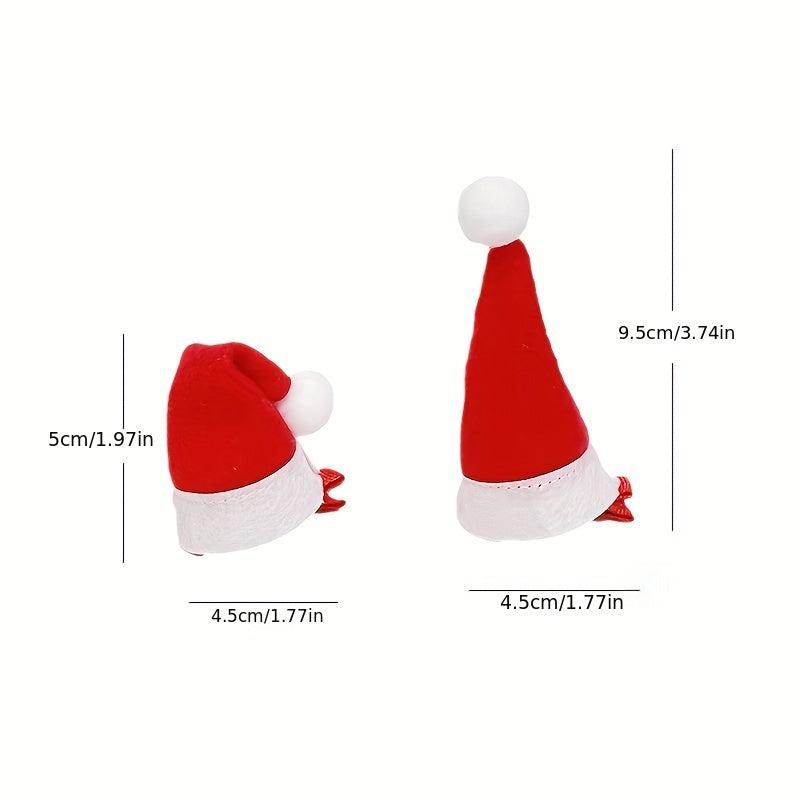 Mini Christmas Hat Hairpin Photo Decoration Plush Edge Clip