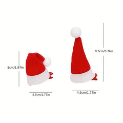 Mini Christmas Hat Hairpin Photo Decoration Plush Edge Clip