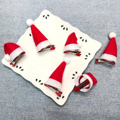 Mini Christmas Hat Hairpin Photo Decoration Plush Edge Clip