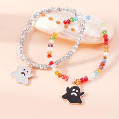 Halloween Ghost Beaded Bracelet Set Funny Ghost Hand Unisex Couple Jewelry