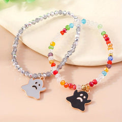 Halloween Ghost Beaded Bracelet Set Funny Ghost Hand Unisex Couple Jewelry