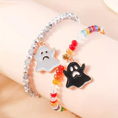 Halloween Ghost Beaded Bracelet Set Funny Ghost Hand Unisex Couple Jewelry