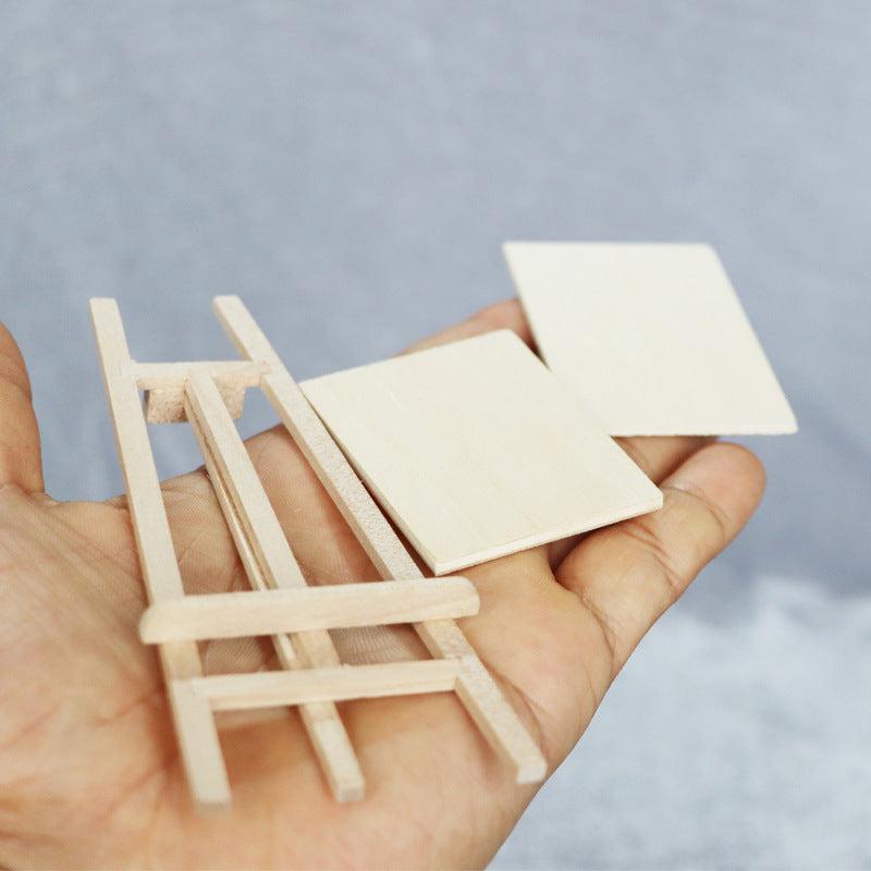 1:12 Dollhouse Mini Furniture Wooden Easel Palette Set