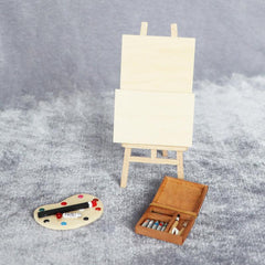 1:12 Dollhouse Mini Furniture Wooden Easel Palette Set
