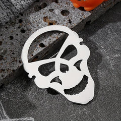 Steel Ghost Head Brooch Scarf Clip Halloween Jewelry