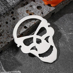 Steel Ghost Head Brooch Scarf Clip Halloween Jewelry