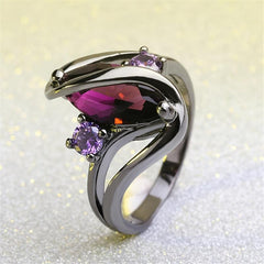 Purple Horse Eye Zircon Ring Ladies Jewelry