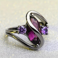 Purple Horse Eye Zircon Ring Ladies Jewelry